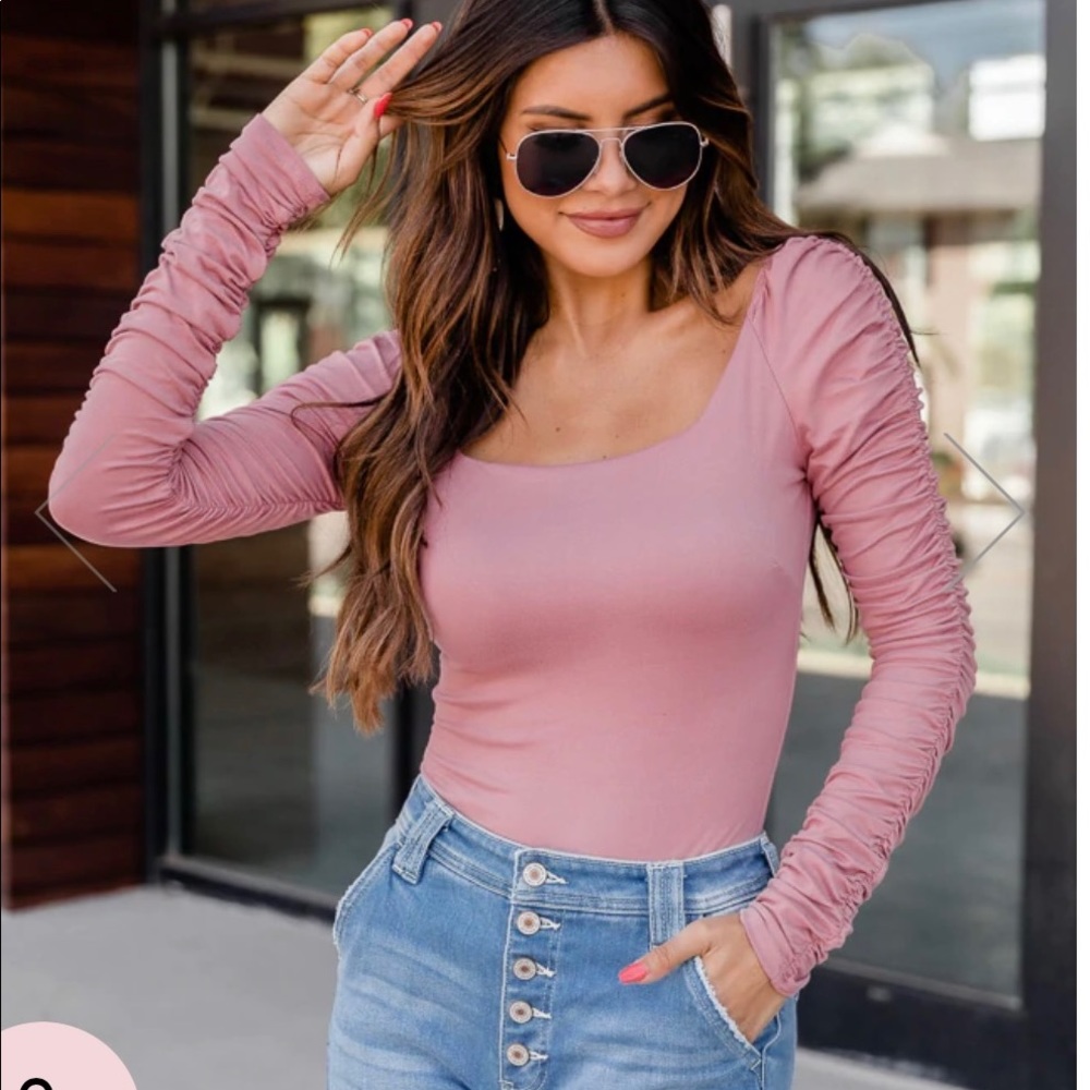 Beautiful Mauve Ruched Bodysuit